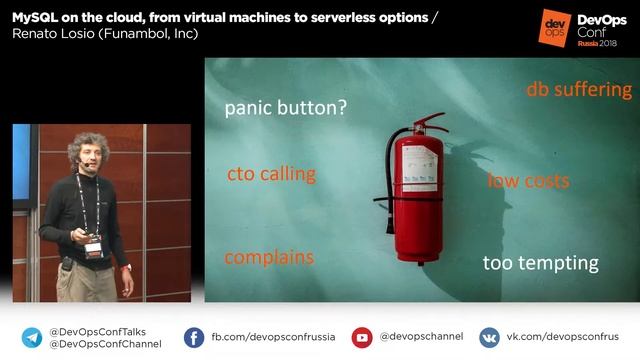 MySQL on the cloud, from virtual machines to serverless options / Renato Losio (Funambol, Inc) смотреть онлайн