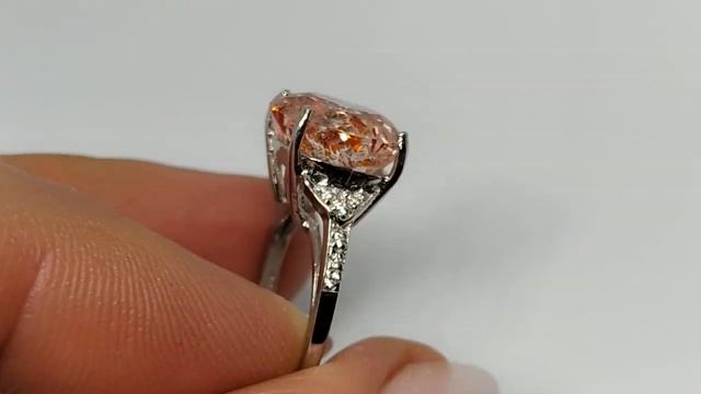 Кольцо с африканским земляничным кварцем 6.32ct, круг 12.4 мм (лампы) смотреть онлайн