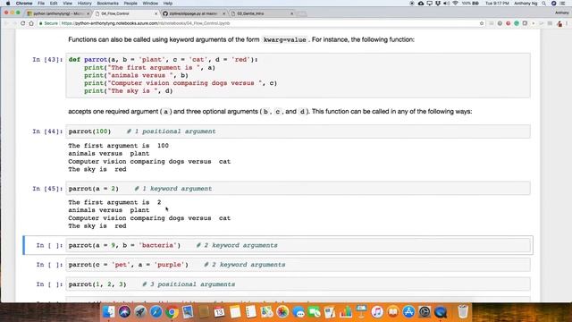Default arguments, keyword arguments смотреть онлайн