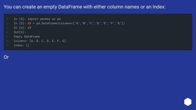 Pandas create empty DataFrame with only column names смотреть онлайн
