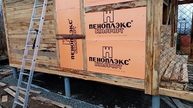 Каркасный курятник. Утепление с наружи. смотреть онлайн