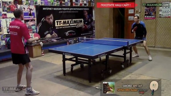 Удар слева средними шипами SPINLORD Keiler 2.0 mm на SWORD 309