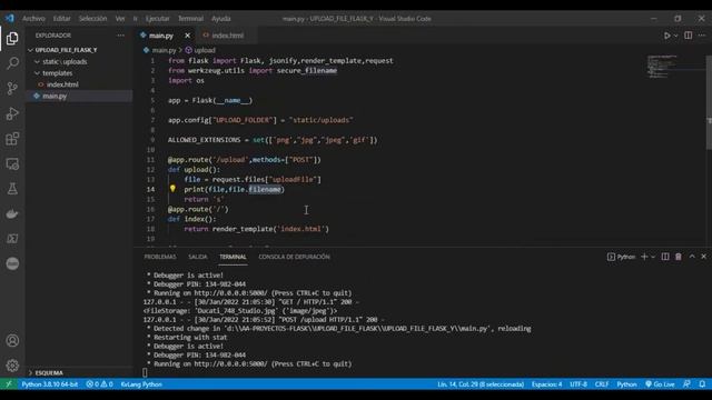 Como subir archivos al servidor usando Flask смотреть онлайн