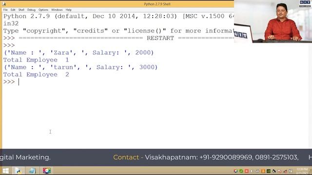 Python Class 20/40 (OOPS)Constructor and Destructor in Python-Python Classes in Telugu for Beginner смотреть онлайн