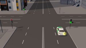 Курсы ПДД : Светофор с доп. секцией без контурных стрелок на основном сигнале.