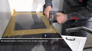 Как установить столешницу из искусственного камня | Врезаем мойку и плиту | Мебель для кухни Виват