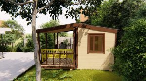 Переделали бытовку в летний домик