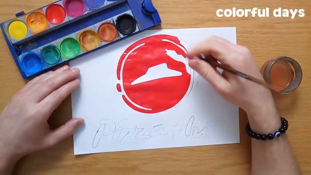 How to draw a Pizza Hut logo смотреть онлайн