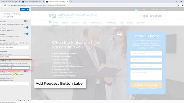 How to configure header on your website | Lawyer Landing Page Pro WordPress Theme смотреть онлайн