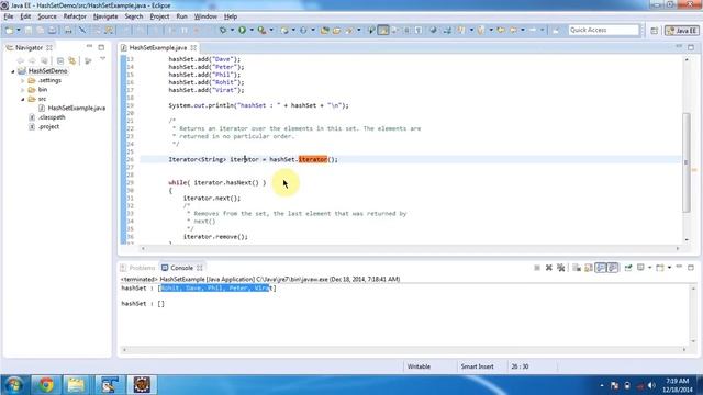 How to remove objects from HashSet Using Iterator? | Java Collection Framework смотреть онлайн