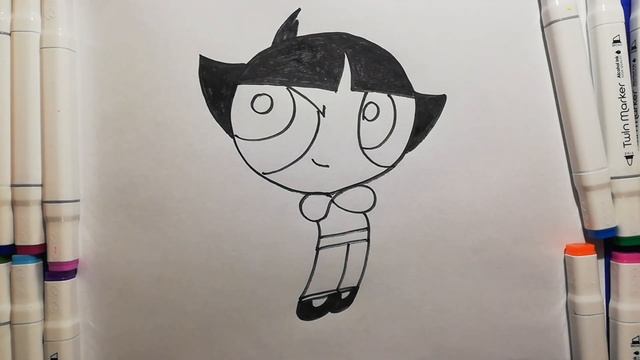 Как нарисовать Супер крошку маркерами . How To Draw a PowerPuff Girl with markers. Part2 смотреть онлайн