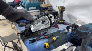 Установили на Chevrolet Lacetti bi-led линзы aozoom k3 dragon и маски с габаритом/дхо.