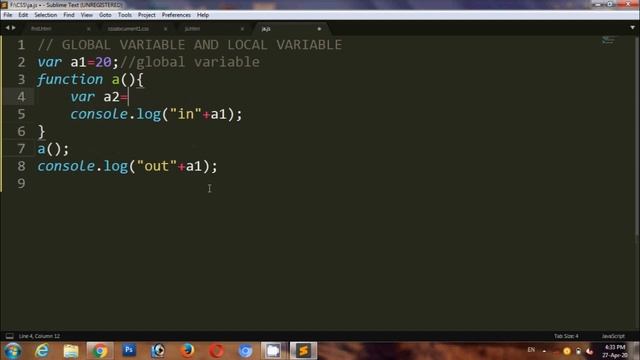 JavaScript Global Variable and Local Variable in Tamil | JavaScript tutorial in Tamil смотреть онлайн