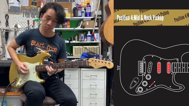 Fender Stratocaster 3 single Coils 7 way mod with Push/Pull Pot. смотреть онлайн