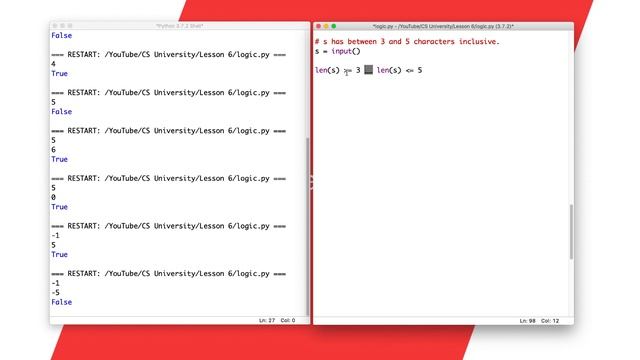 Boolean Conditions in Python (Lab 6 // CS University) смотреть онлайн