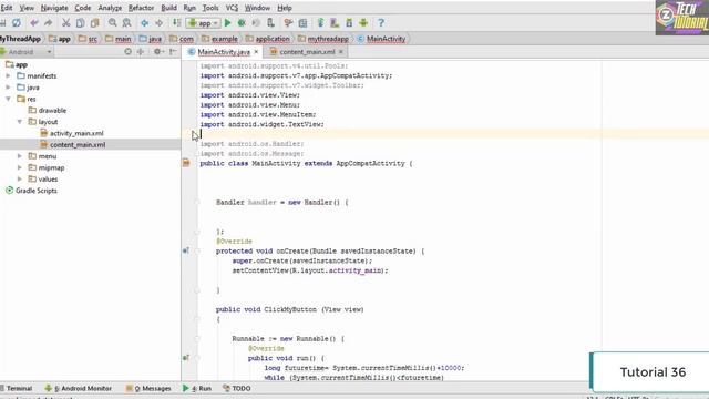 How to use Runnable Thread Handlers in Android Studio | Android Thread Handlers Tutorial #36 смотреть онлайн
