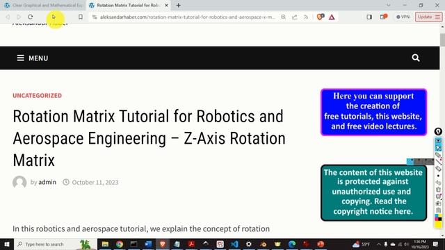 Correct Explanation of Yaw, Pitch, and Roll Euler Angles with Rotation Matrices and Python Code смотреть онлайн