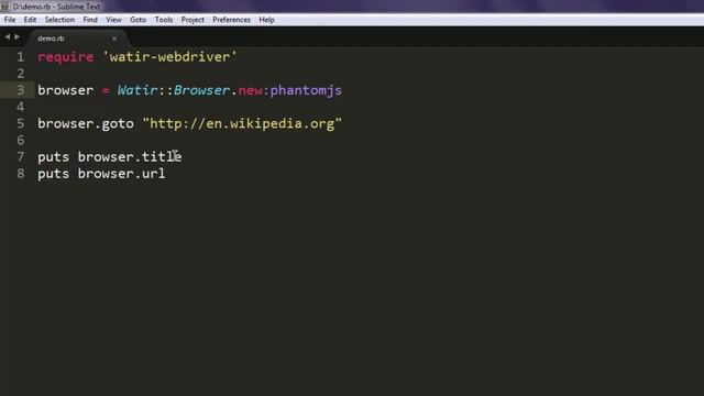 Headless Testing PhantomJS Watir WebDriver смотреть онлайн