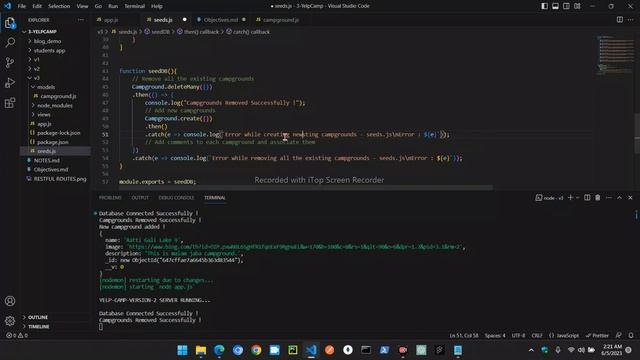 Node Js Tutorial | 11-Seeding Database Of YelpCamp смотреть онлайн