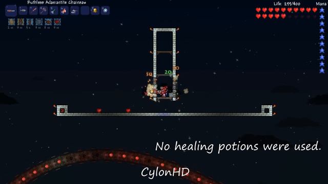 Terraria - The Destroyer, Solo, No Healing Potions, Adamantite смотреть онлайн