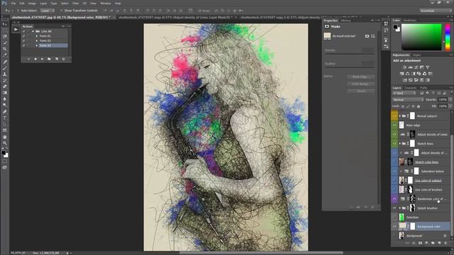 Line art photoshop action смотреть онлайн