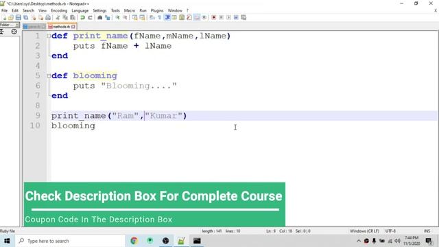 Introduction To Methods in Ruby in Tamil | Ruby Course in Tamil Class - 5 смотреть онлайн