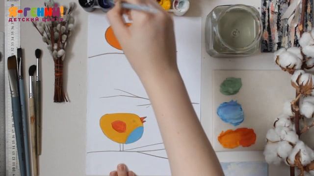 Урок рисования. Мастер-класс "Птички" для детей. смотреть онлайн