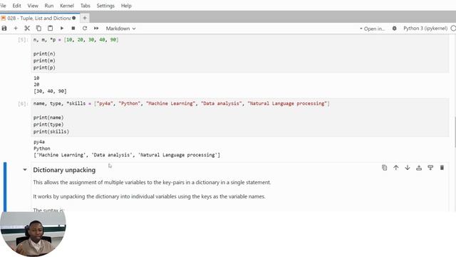 028 - UNPACKING OF LIST, TUPLE AND DICTIONARY IN PYTHON EXPLAINED смотреть онлайн
