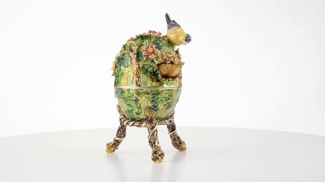 Bird Nest Faberge Style Egg with a Perl on Top Trinket Box by Keren Kopal смотреть онлайн
