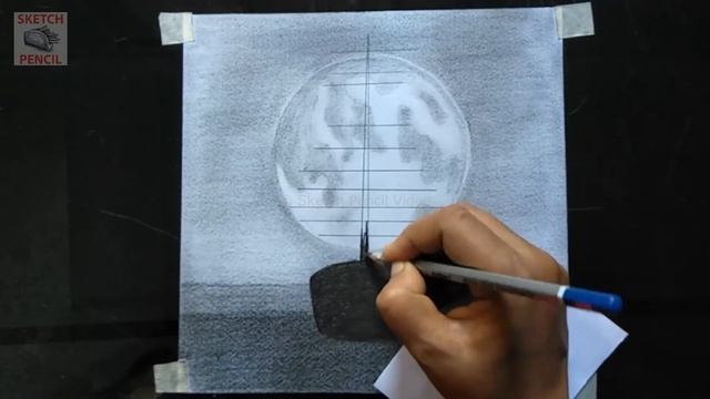 Moonlight Ship Drawing, How To Draw Moonlight Scenery With Pencil, Night Sky Pencil Drawing смотреть онлайн