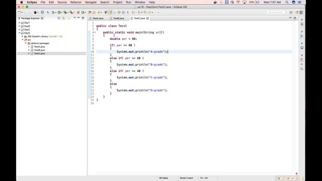 Basic Java Part 05: Conditional statement and switch case & Keyboard shortcut in Java смотреть онлайн