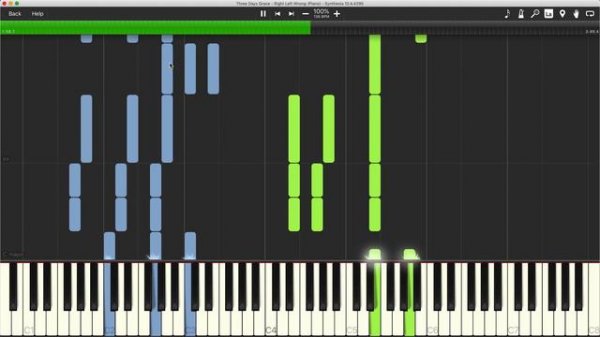 Three Days Grace - Right Left Wrong - Synthesia Piano Tutorial