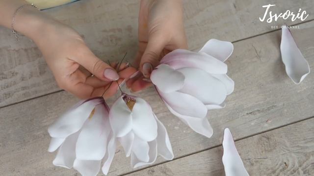 MAGNOLIA made from different materials / МАГНОЛИЯ делаю из разных материалов / DIY TSVORIC смотреть онлайн