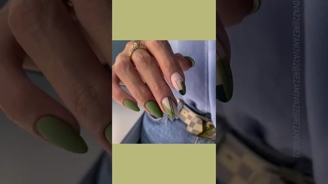маникюр (зелёные цвет, длинные ногти) смотреть онлайн