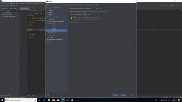 WebStorm. Debugging. Live Edit