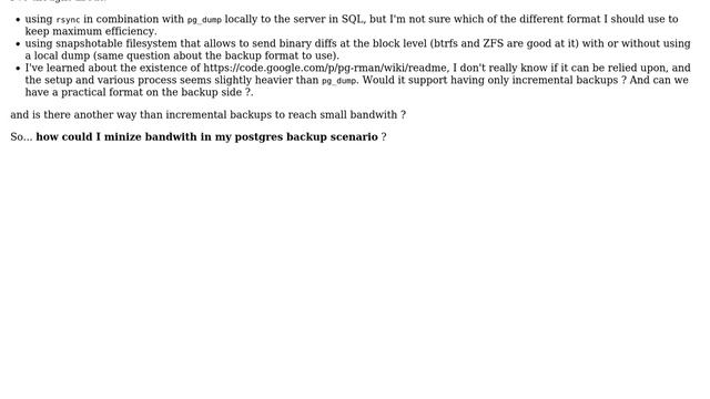 DevOps & SysAdmins: How to minimize bandwidth in frequent postgres backup scenario? (2 Solutions!!) смотреть онлайн