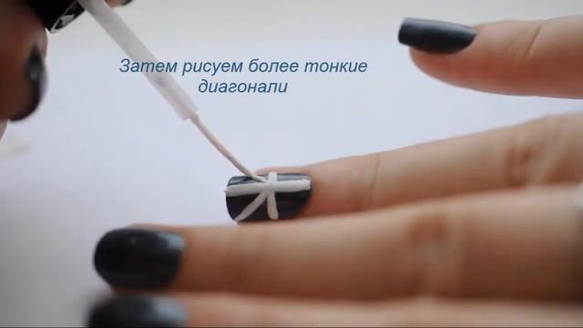 Маникюр с узором "Британский флаг" смотреть онлайн