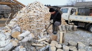 Колка берёзовых дров ч.7