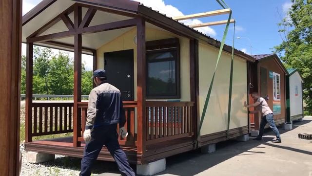Выгрузка мобильного дома с террасой 2. смотреть онлайн