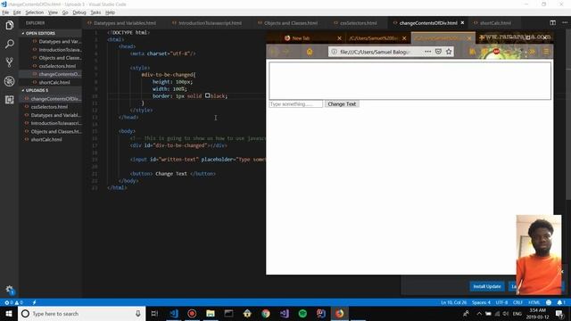 How can I change the contents of a Div with Javascript? | No JQuery | Javascript & HTML Fundamental смотреть онлайн