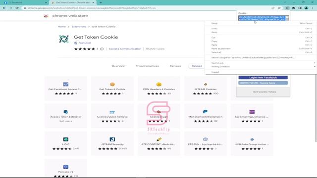 How to Get Facebook Token Cookie and Login by using it - របៀបចូលយក FB Cookies @SRTechTip смотреть онлайн