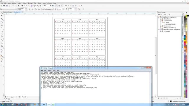 Tutorial CorelDraw - Membuat kalender dengan macro manager смотреть онлайн