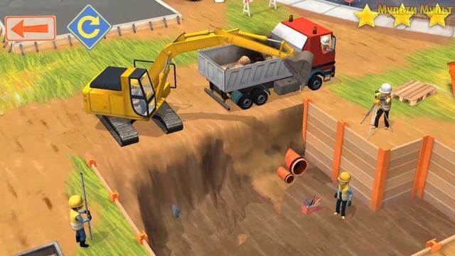 Little Builders Games - Trucks, Cranes, Digger - New Fun Construction GamePlay смотреть онлайн