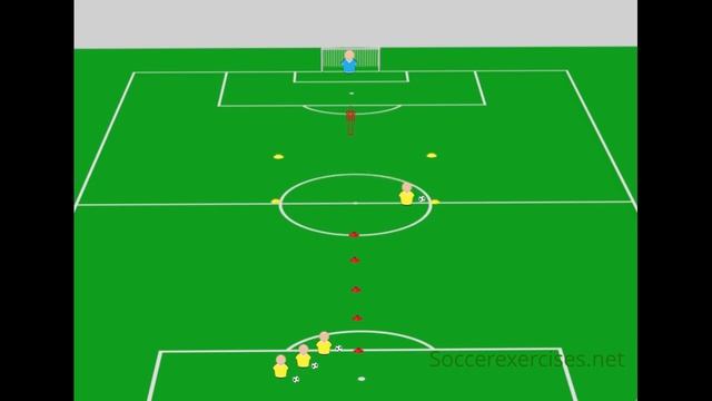 Slalom, dribble, and score a goal drill - Soccer Exercises #77 смотреть онлайн