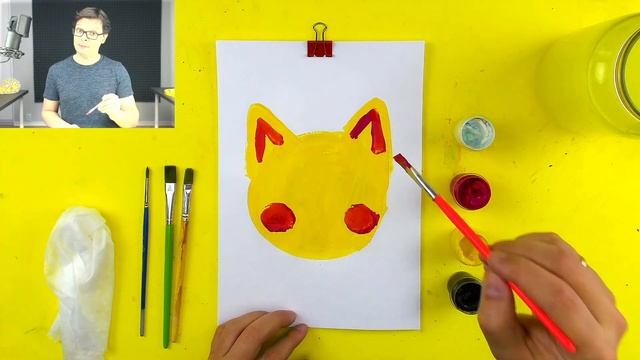 Как нарисовать КОШКУ - Гуашь Детский сад - Рисуем красками смотреть онлайн