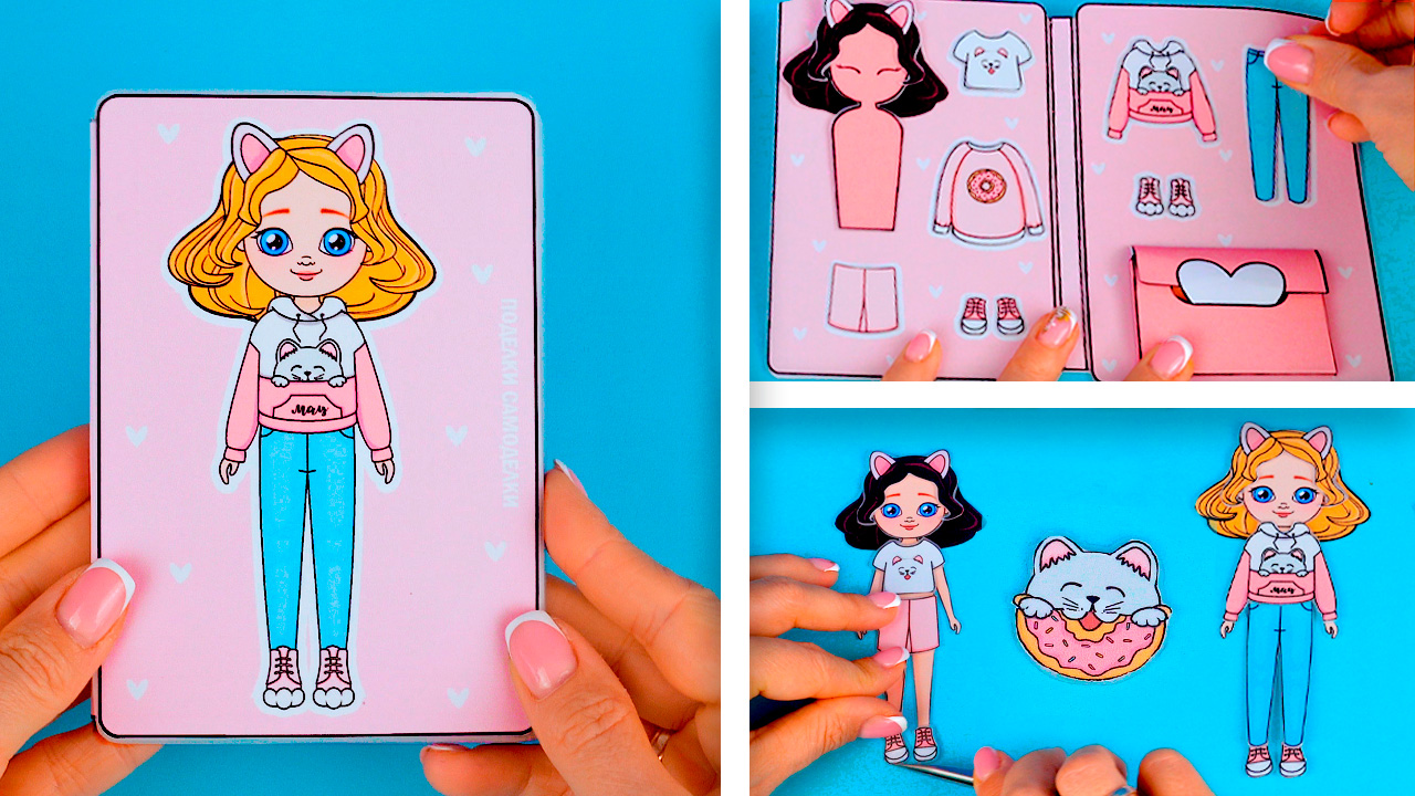 Бумажная кукла своими руками! Как сделать куклу и одежду из бумаги в стиле Кошка смотреть онлайн