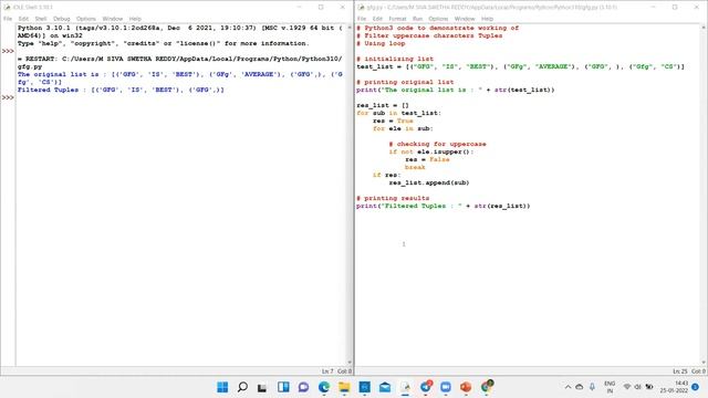 PYTHON PROGRAMMING LABORATORY- WEEK 4-TUPLES BY M SIVA SWETHA REDDY смотреть онлайн