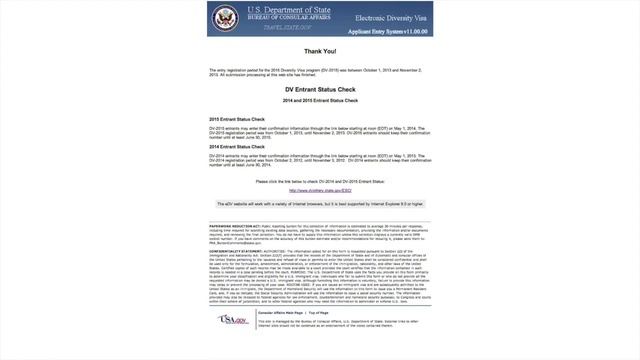 Как узнать результаты лотереи гринкард _ Green Card Dv2014 Dv2015 Lottery