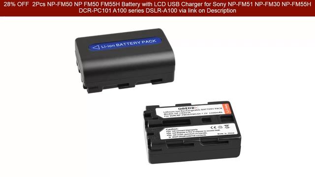 28% OFF 2Pcs NP-FM50 NP FM50 FM55H Battery With LCD USB Charger For Sony NP-FM51 NP-FM30 NP-FM55H