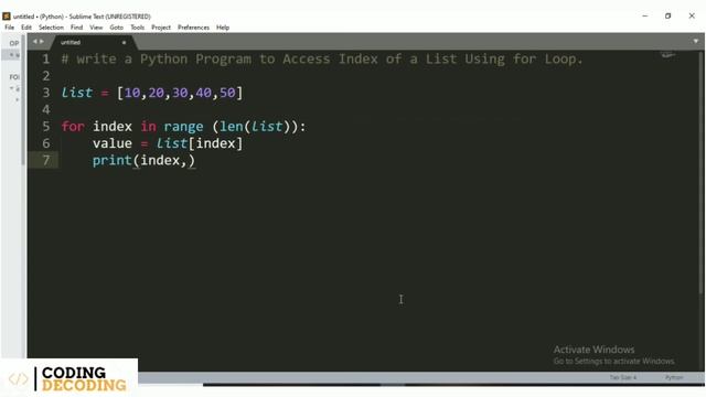 Python Program to Access Index of a List Using For Loop #python #coding #pythonprogramming смотреть онлайн
